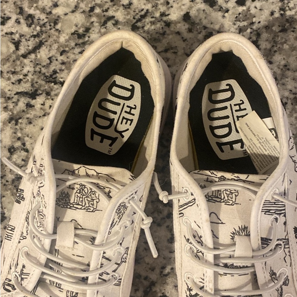 Hey Dude White Patterned Men's Loafers